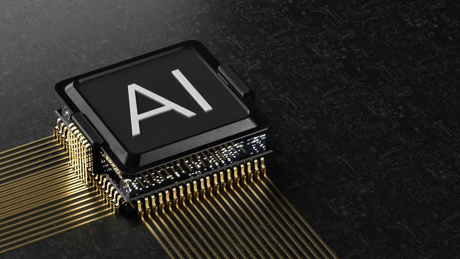 AI processor chip on circuit board